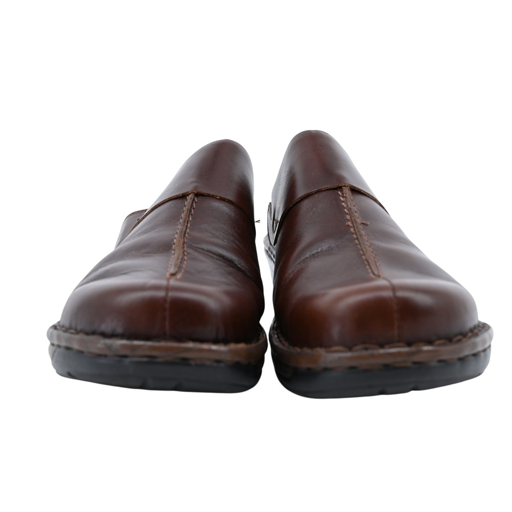 Retail $145 Josef Seibel  Catalonia Brown Leather Wedge Clog Mules Slip On Shoes - Picture 6 of 12